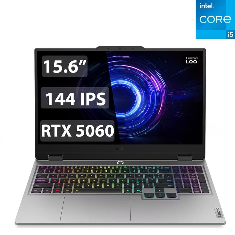 Игровой ноутбук Lenovo LOQ 15IRX10 Ci5 13450HX / 24ГБ / 512SSD / RTX5060 8ГБ / 15.6 / DOS / (83JE002CRK) - фото #0, Technodom.kz