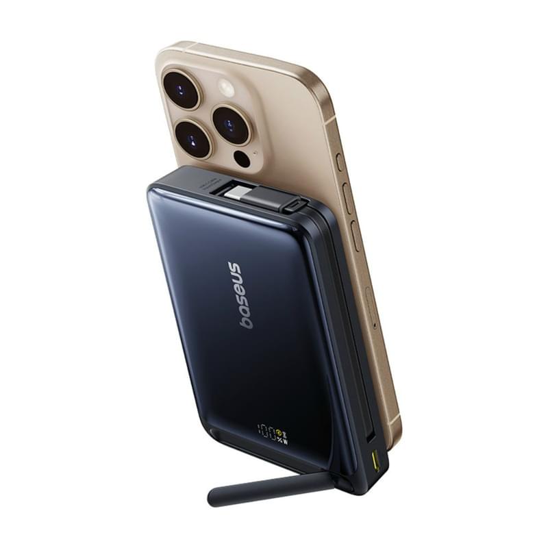 Внешний аккумулятор Baseus, Nomos Qi2 10000mAh 45W+вс.каб, Black (BAS-P1007880012300) - фото #10, Technodom.kz
