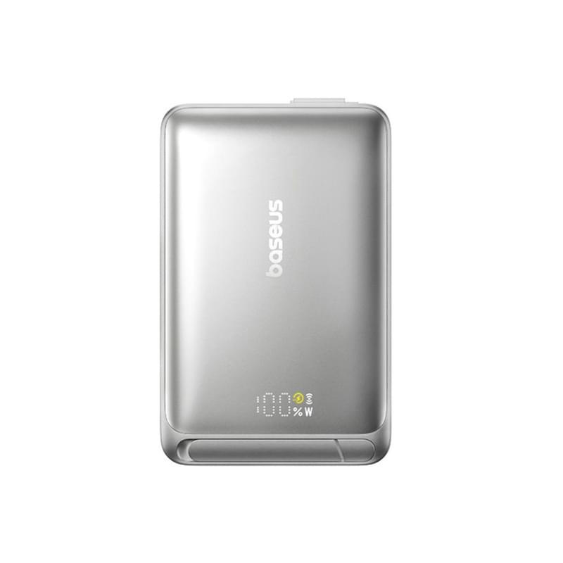 Внешний аккумулятор Baseus, Nomos Qi2 10000mAh 45W+вс.каб, Grey (BAS-P1007880084300) - фото #9, Technodom.kz