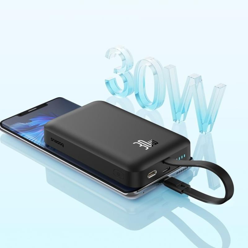 Внешний аккумулятор Baseus, Magnet.Mini USB-C 10000mAh 30W, Black (BAS-P1002210B11300) - фото #9, Technodom.kz