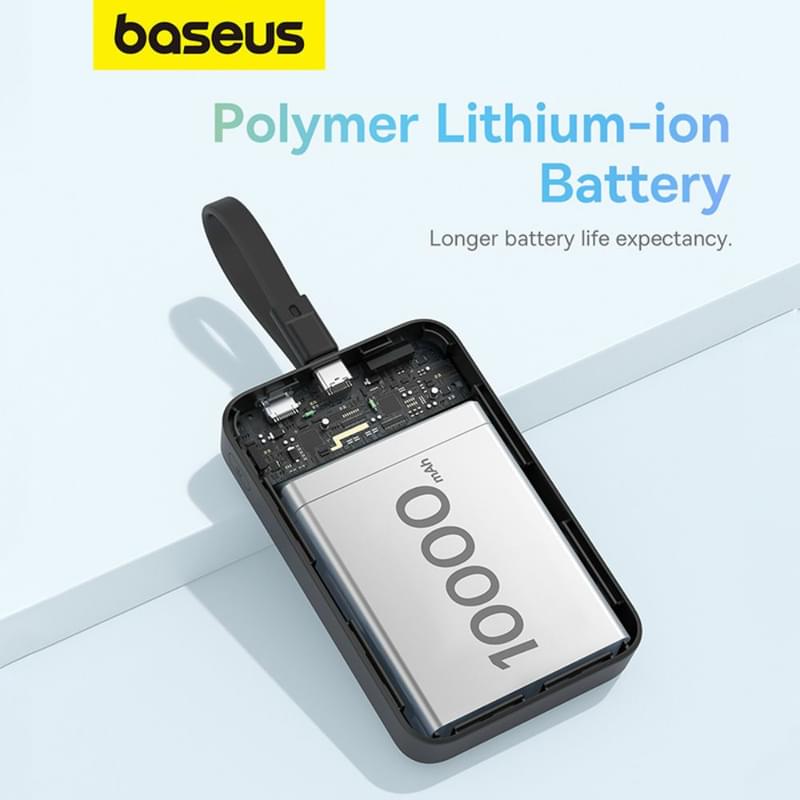 Внешний аккумулятор Baseus, Magnet.Mini USB-C 10000mAh 30W, Black (BAS-P1002210B11300) - фото #15, Technodom.kz