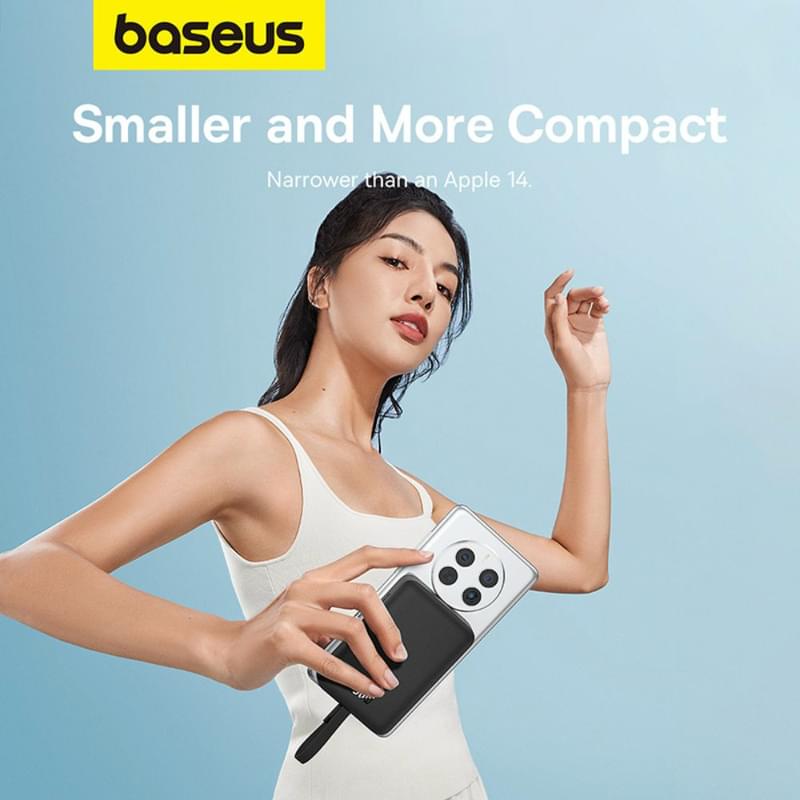 Внешний аккумулятор Baseus, Magnet.Mini USB-C 10000mAh 30W, Black (BAS-P1002210B11300) - фото #16, Technodom.kz