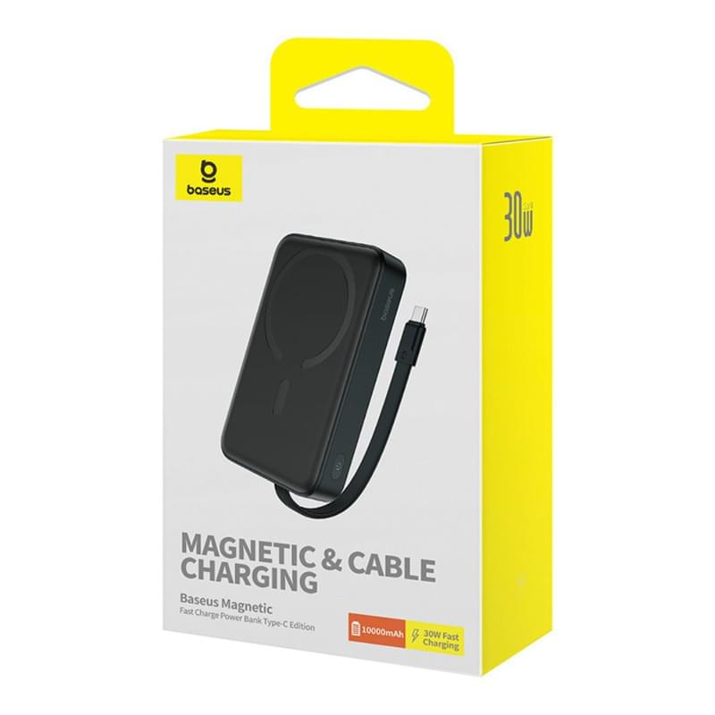 Внешний аккумулятор Baseus, Magnet.Mini USB-C 10000mAh 30W, Black (BAS-P1002210B11300) - фото #6, Technodom.kz