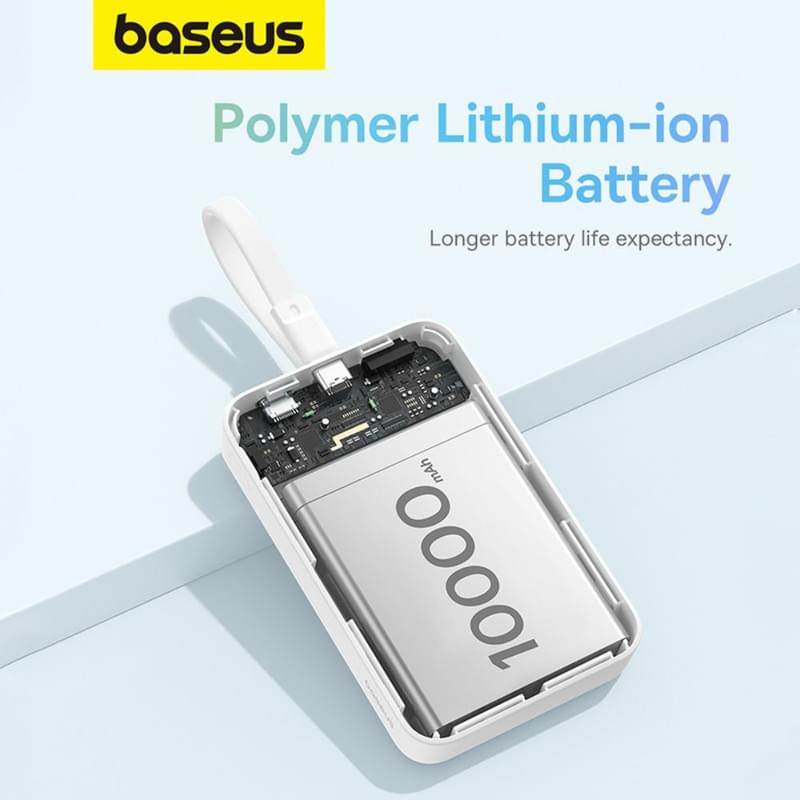 Внешний аккумулятор Baseus, Magnet.Mini USB-C 10000mAh 30W, White (BAS-P1002210B22300) - фото #7, Technodom.kz