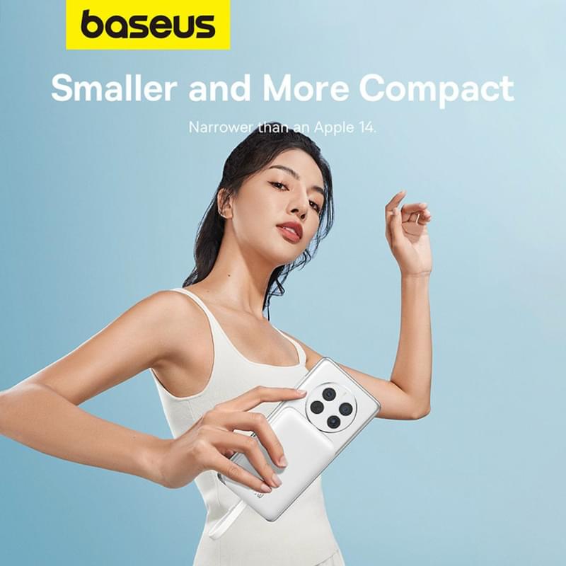 Внешний аккумулятор Baseus, Magnet.Mini USB-C 10000mAh 30W, White (BAS-P1002210B22300) - фото #8, Technodom.kz
