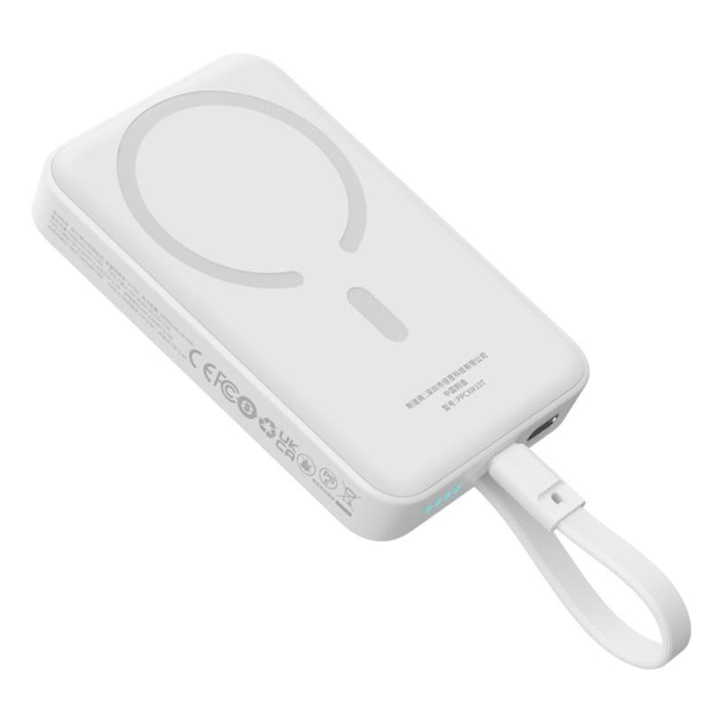 Внешний аккумулятор Baseus, Magnet.Mini USB-C 10000mAh 30W, White (BAS-P1002210B22300) - фото #11, Technodom.kz