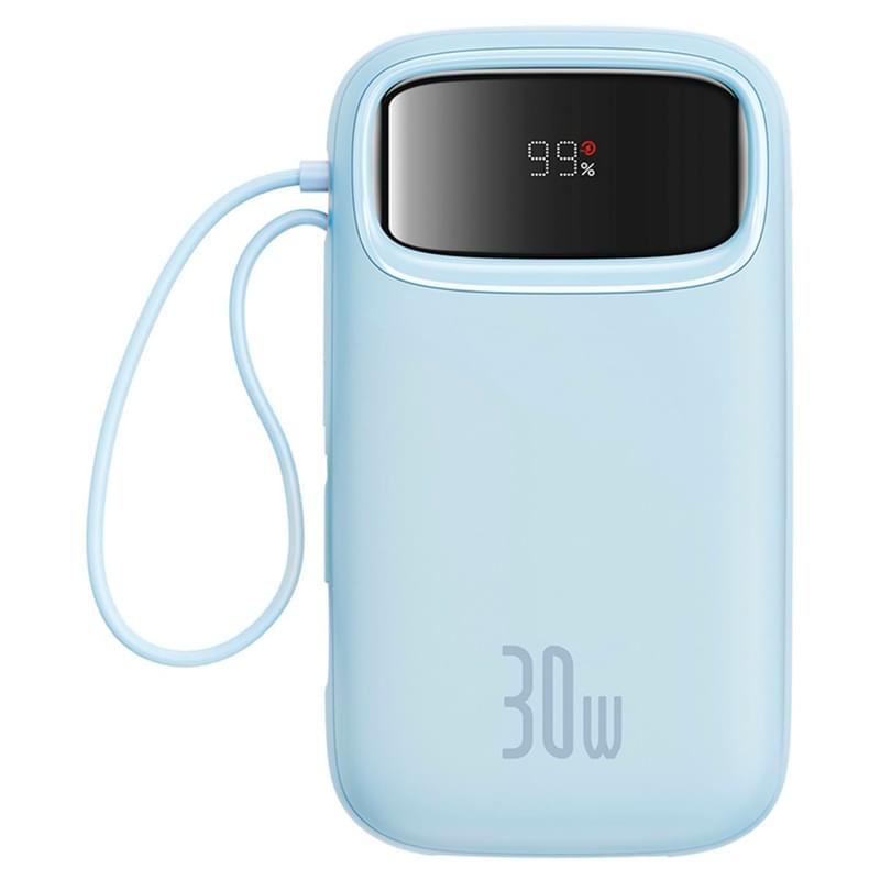 Внешний аккумулятор Baseus, QPow2 DGT 20000mAh+2 вс.каб 30W, Blue (BAS-P1005500931300) - фото #0, Technodom.kz