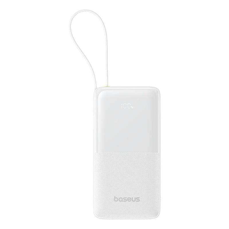 Внешний аккумулятор Baseus, Bipow2 DGT 20000mAh 20W+вст.каб., White (BAS-P1007710121301) - фото #0, Technodom.kz