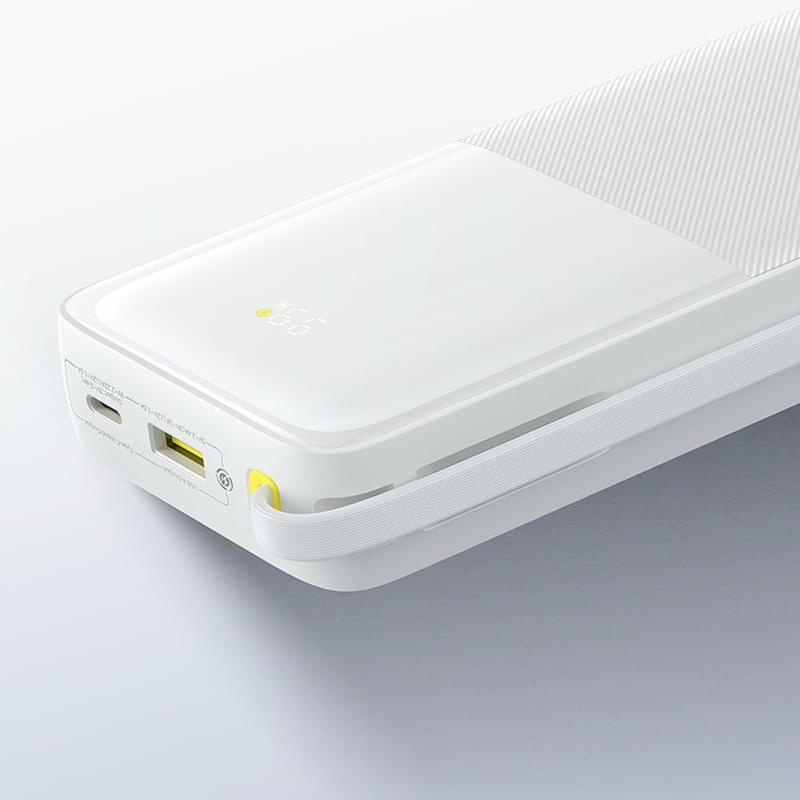 Внешний аккумулятор Baseus, Bipow2 DGT 20000mAh 20W+вст.каб., White (BAS-P1007710121301) - фото #10, Technodom.kz