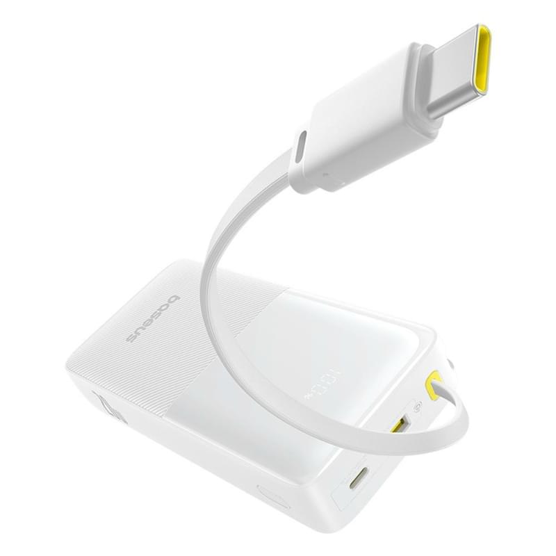 Внешний аккумулятор Baseus, Bipow2 DGT 20000mAh 20W+вст.каб., White (BAS-P1007710121301) - фото #1, Technodom.kz