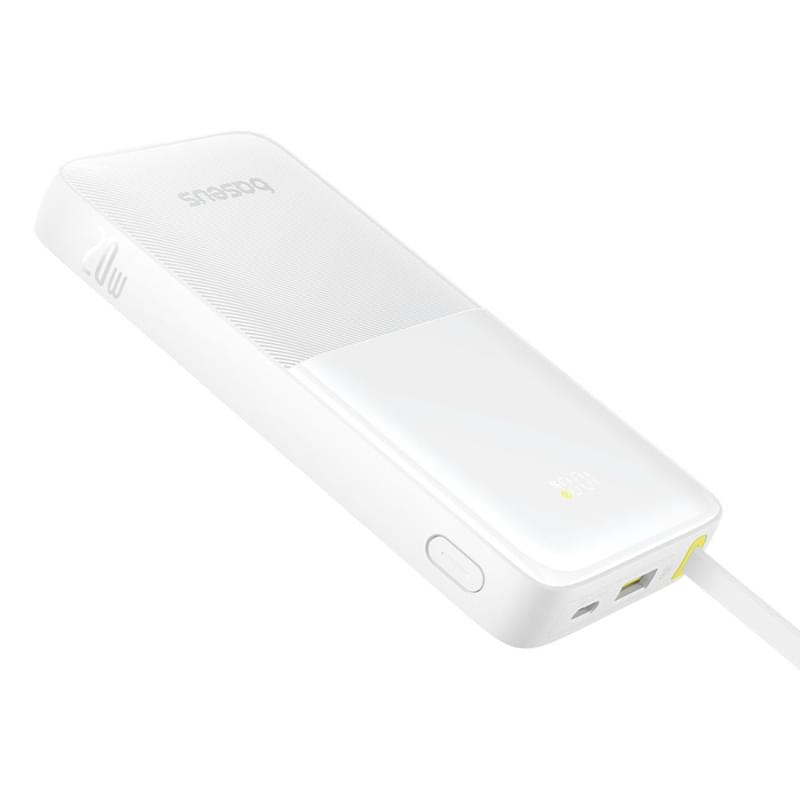 Внешний аккумулятор Baseus, Bipow2 DGT 20000mAh 20W+вст.каб., White (BAS-P1007710121301) - фото #2, Technodom.kz