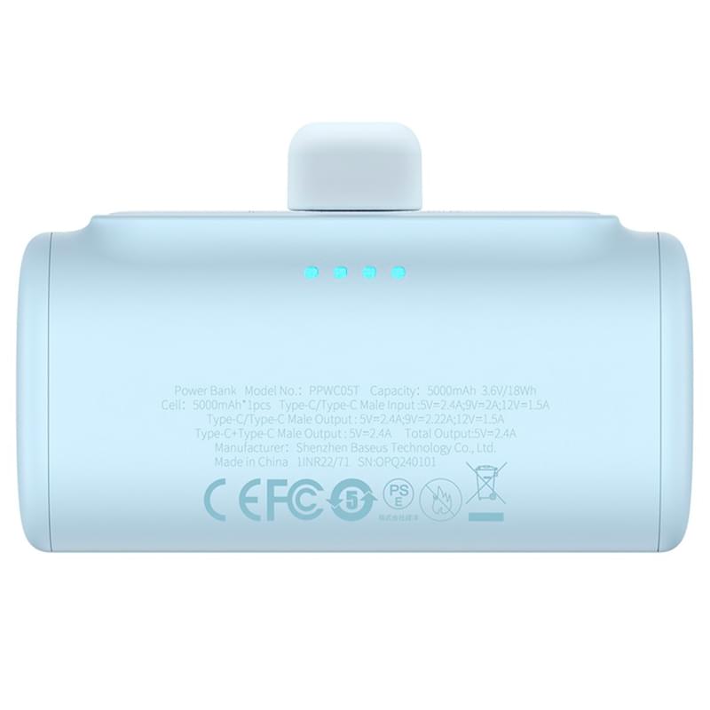 Внешний аккумулятор Baseus, Compact USB-C 5000mAh 20W, Blue (BAS-P1006830631300) - фото #1, Technodom.kz