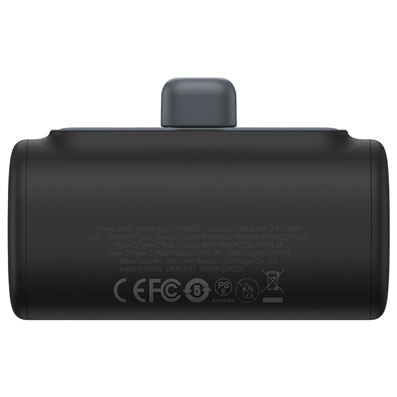 Внешний аккумулятор Baseus, Compact USB-C Edit. 5000mAh 20W, Black (BAS-P1006830611300) - фото #4, Technodom.kz