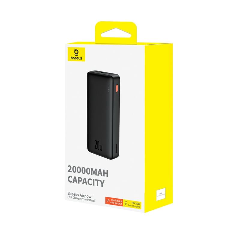 Внешний аккумулятор Baseus, Airpow 20000mAh 20W + каб, Black (BAS-P1002280411300) - фото #3, Technodom.kz Внешний аккумулятор Baseus, Airpow 20000mAh 20W + каб, Black (BAS-P1002280411300) - фото #3, Technodom.kz