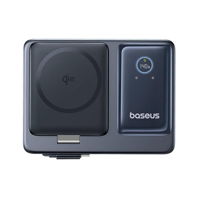 Адаптер питания Baseus, NOMOS USB-3C+A+Qi2 б/п 140W, Black (BAS-P1017090212300) - фото #0, Technodom.kz