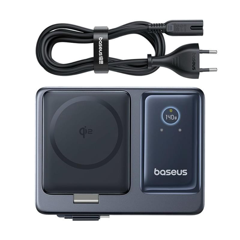 Адаптер питания Baseus, NOMOS USB-3C+A+Qi2 б/п 140W, Black (BAS-P1017090212300) - фото #6, Technodom.kz