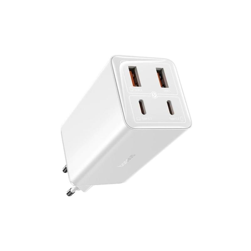 Адаптер питания Baseus, GaN6 USB-C*2+A*2 100W с каб, White (BAS-P1016270521200) - фото #11, Technodom.kz