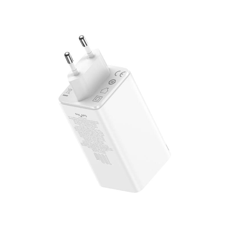 Адаптер питания Baseus, GaN6 USB-C*2+A*2 100W с каб, White (BAS-P1016270521200) - фото #13, Technodom.kz