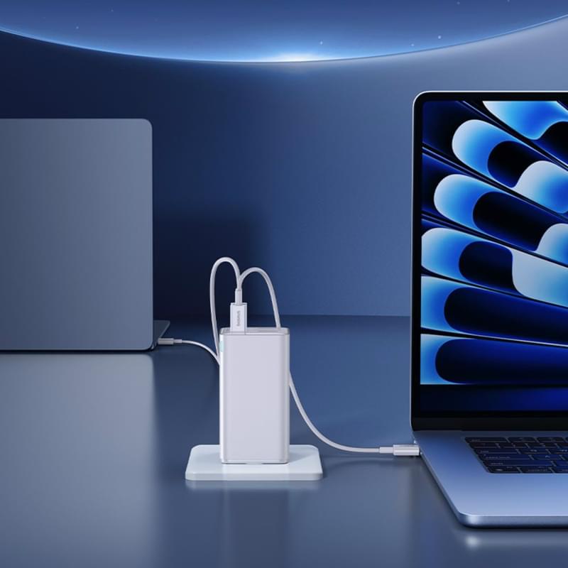 Адаптер питания Baseus, GaN6 USB-C*2+A*2 100W с каб, White (BAS-P1016270521200) - фото #8, Technodom.kz