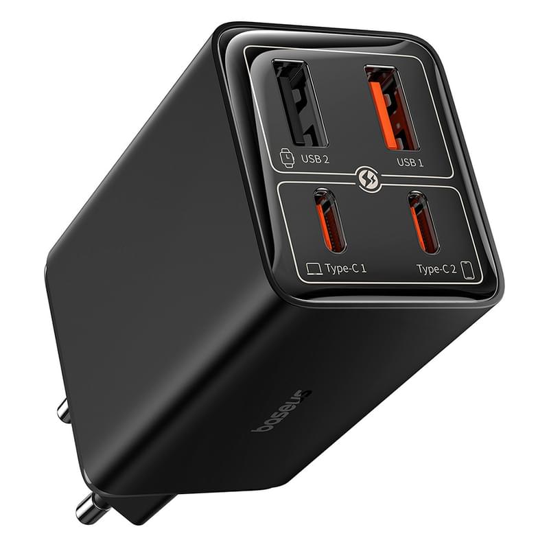 Адаптер питания Baseus, GaN6 Pro USB-2C+2A 65W с каб, Black (BAS-P1016270111300) - фото #0, Technodom.kz