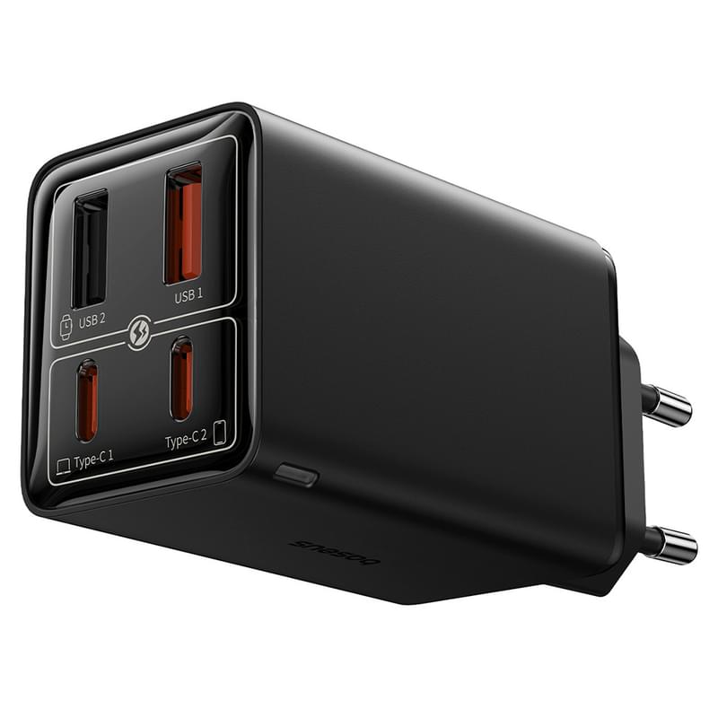 Адаптер питания Baseus, GaN6 Pro USB-2C+2A 65W с каб, Black (BAS-P1016270111300) - фото #1, Technodom.kz