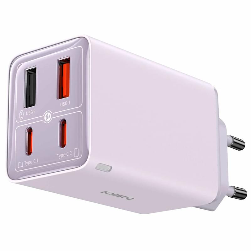 Адаптер питания Baseus, GaN6 Pro USB-2C+2A 65W с каб, Violet (BAS-P1016270153300) - фото #1, Technodom.kz