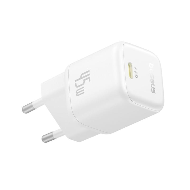 Адаптер питания Baseus, PicoGo GaN USB-C 45W, White (BAS-P1017680021300) - фото #3, Technodom.kz