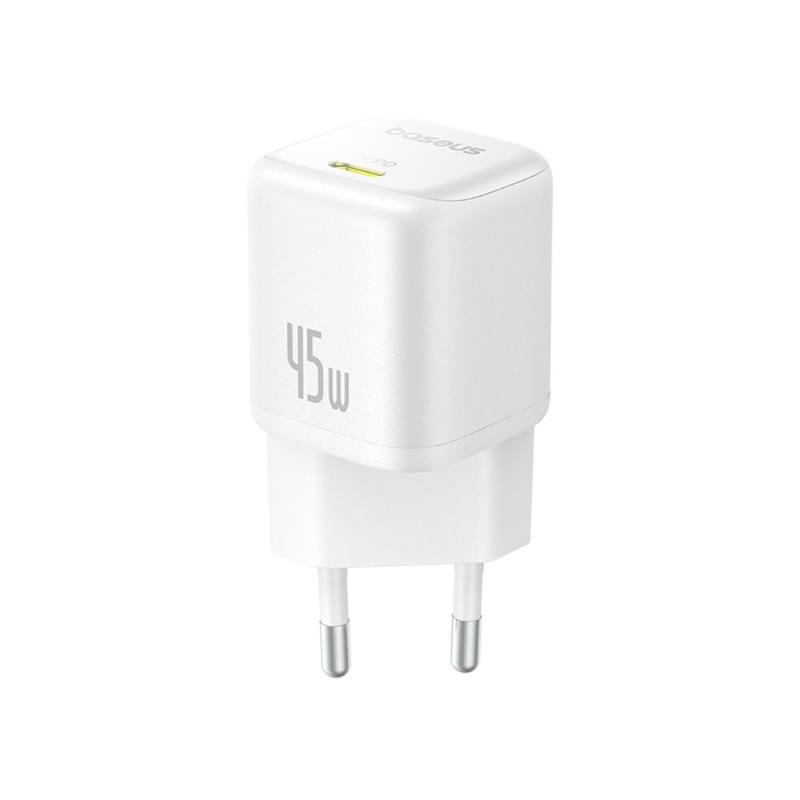 Адаптер питания Baseus, PicoGo GaN USB-C 45W, White (BAS-P1017680021300) - фото #4, Technodom.kz