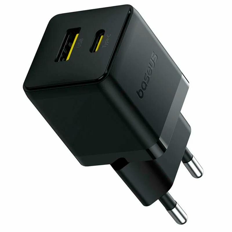 Адаптер питания Baseus, Palm USB-C+A 30W с каб, Black (BAS-P1011160A11301) - фото #2, Technodom.kz