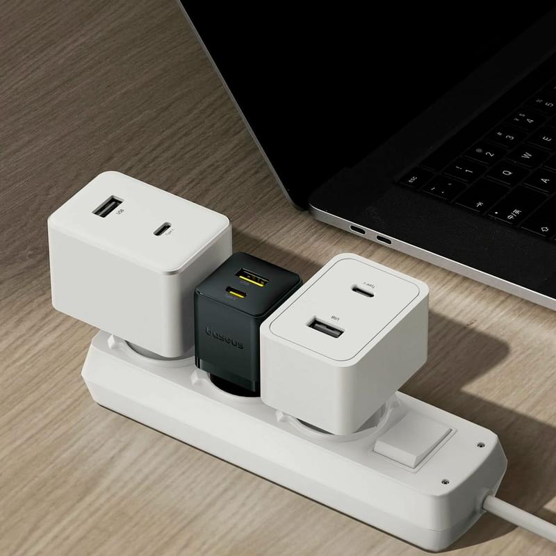 Адаптер питания Baseus, Palm USB-C+A 30W с каб, Black (BAS-P1011160A11301) - фото #6, Technodom.kz