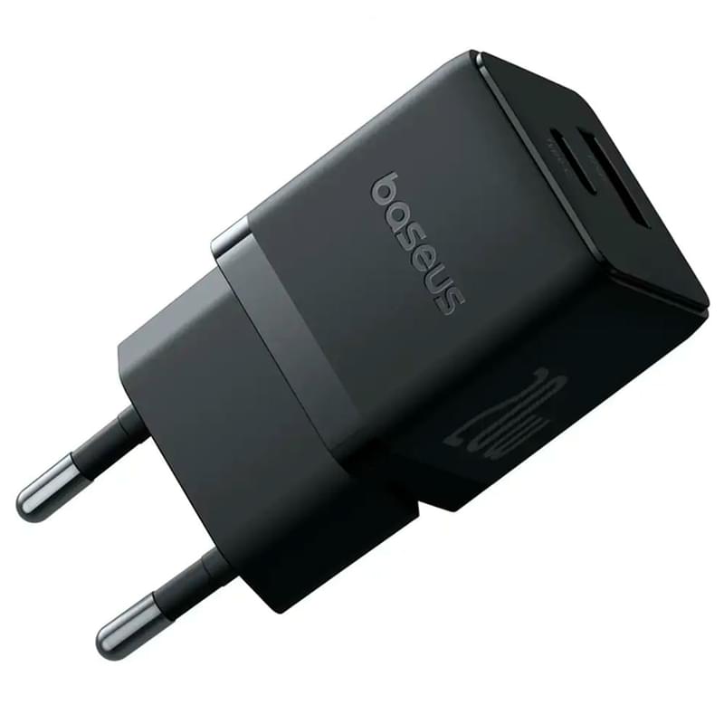 Адаптер питания Baseus, Palm USB-C+A 20W с каб, Black (BAS-P1011160811301) - фото #0, Technodom.kz