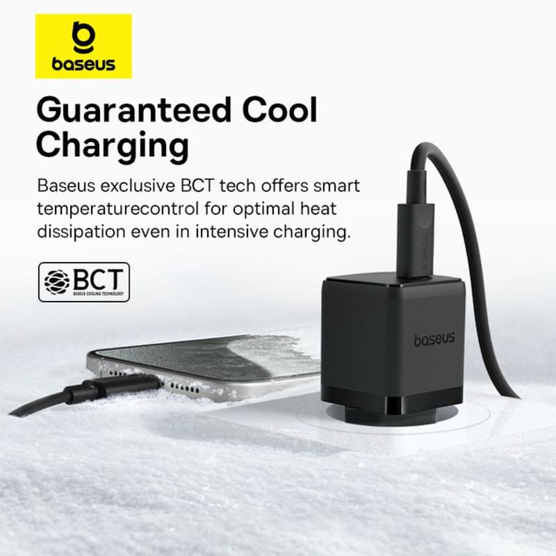 Адаптер питания Baseus, Palm USB-C 20W с каб, Black (BAS-P1011160211301) - фото #13, Technodom.kz