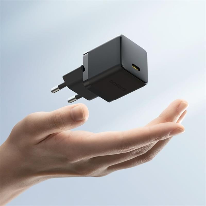 Адаптер питания Baseus, Palm USB-C 20W с каб, Black (BAS-P1011160211301) - фото #6, Technodom.kz