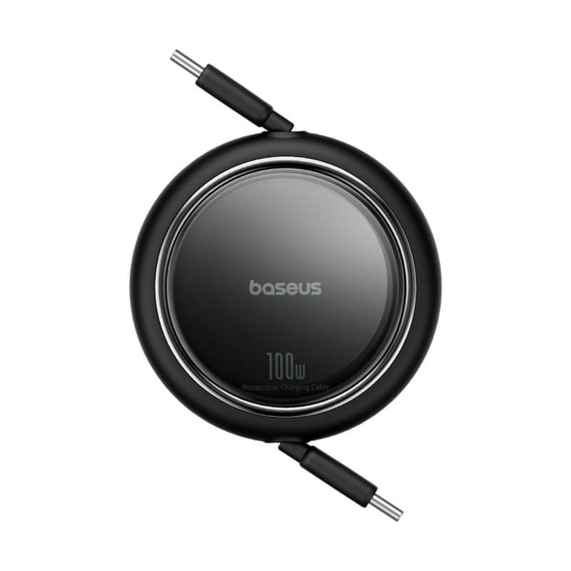 Кабель Baseus, USB-C->C F2D 100W retr.1m, Black (BAS-P1036450011100) - фото #0, Technodom.kz