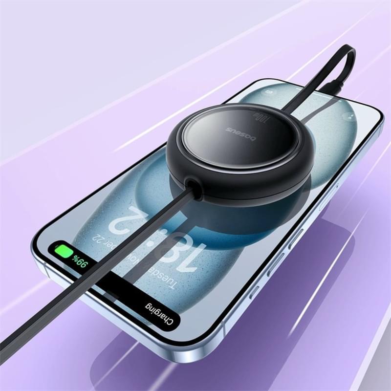 Кабель Baseus, USB-C->C F2D 100W retr.1m, Black (BAS-P1036450011100) - фото #7, Technodom.kz
