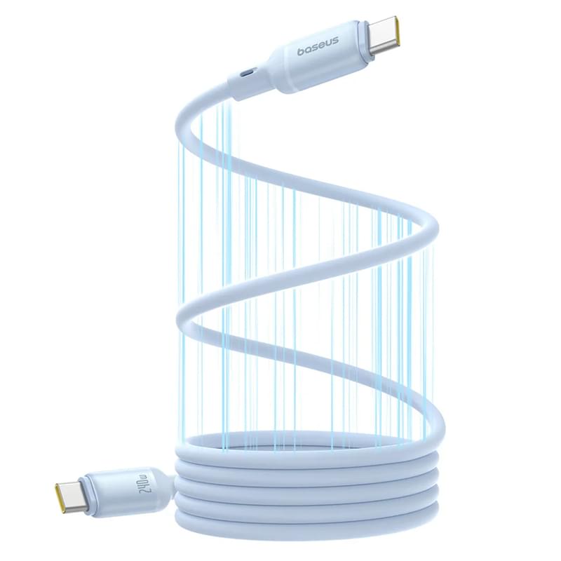 Кабель Baseus, USB-C->C PcG 240W 1m, Blue (BAS-P1037680031100) - фото #1, Technodom.kz