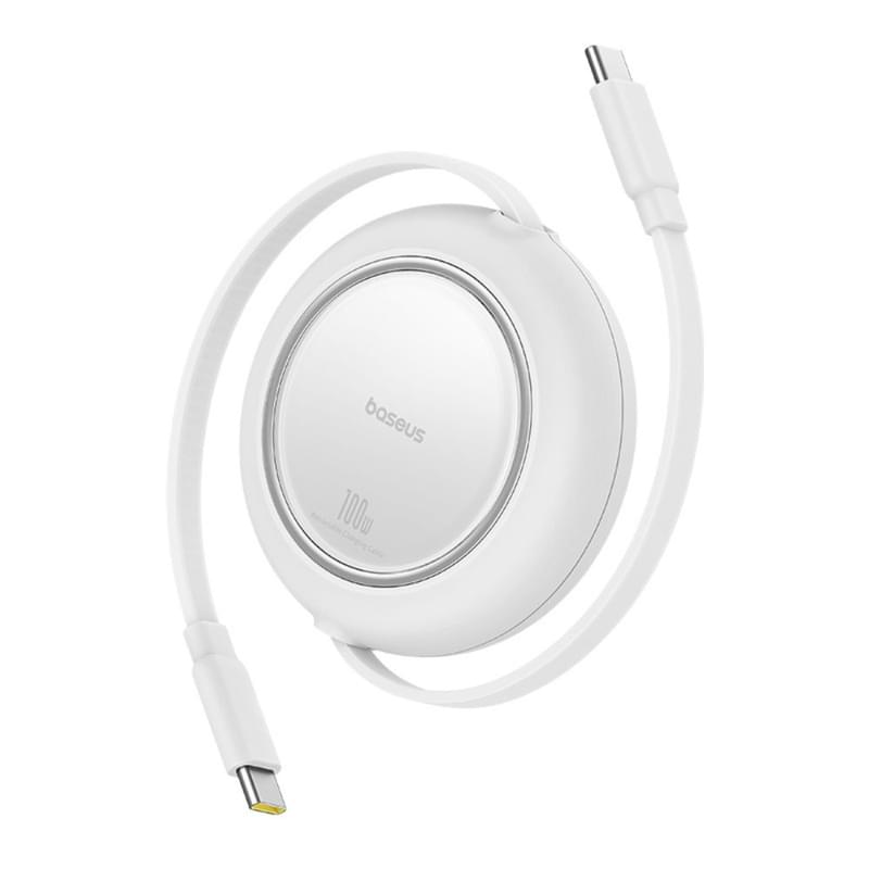 Кабель Baseus, USB-C->C F2P 100W 1.5m, White (BAS-P1036450021301) - фото #1, Technodom.kz