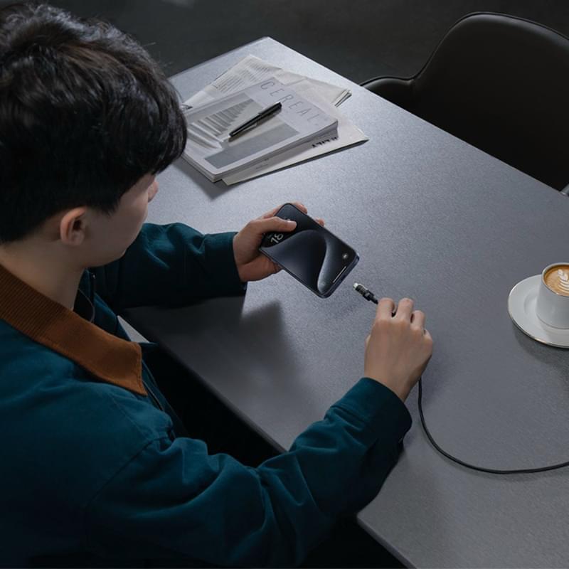 Кабель Baseus, USB-C->C GM 100W 1m, Black (BAS-P1037300011100) - фото #8, Technodom.kz