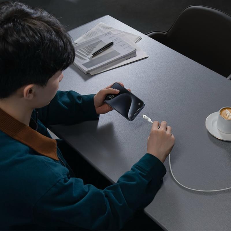 Кабель Baseus, USB-C->C GM 100W 1m, White (BAS-P1037300021100) - фото #16, Technodom.kz