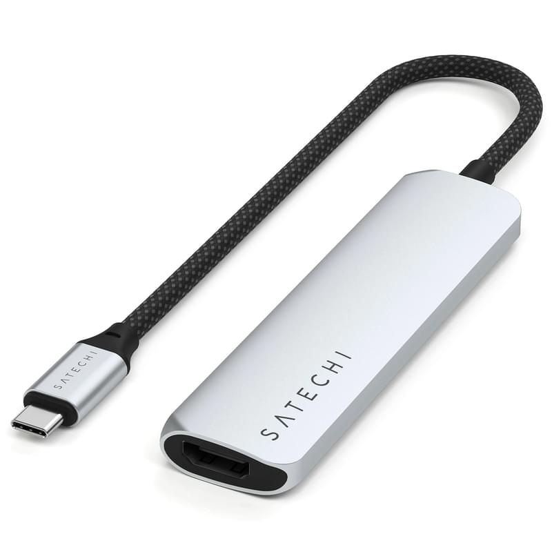Мультипортовый адаптер Satechi Slim 4, серый - фото #0, Technodom.kz
