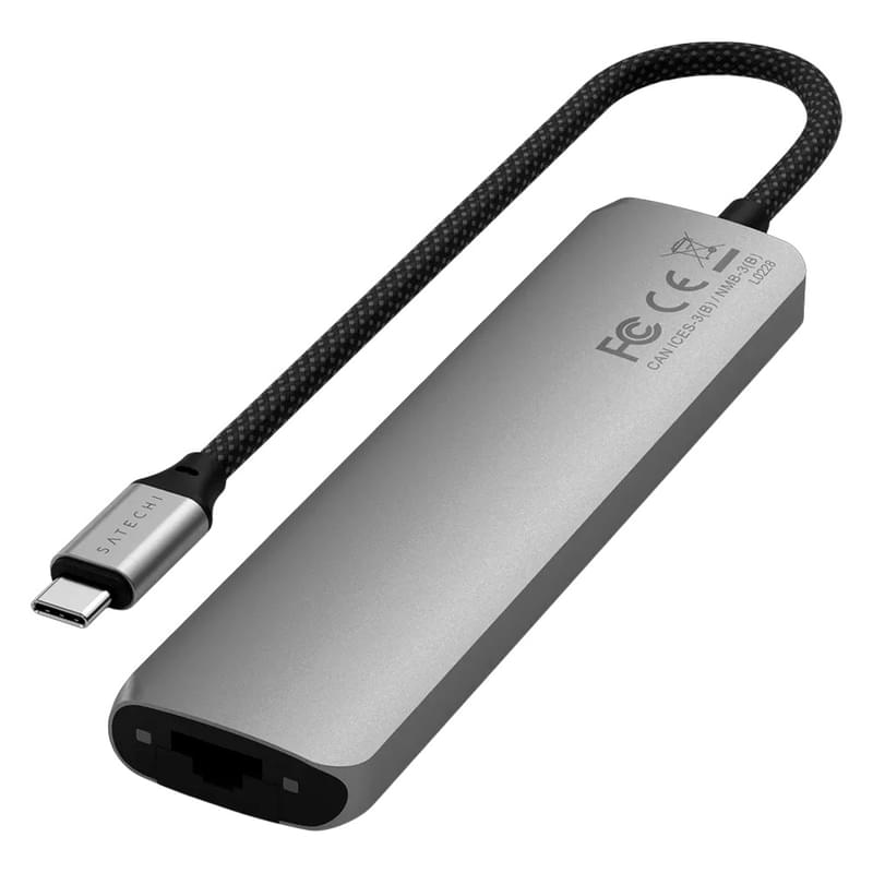 Мульти-портты адаптер Satechi Slim 7, қою сұр - фото #2, Technodom.kz