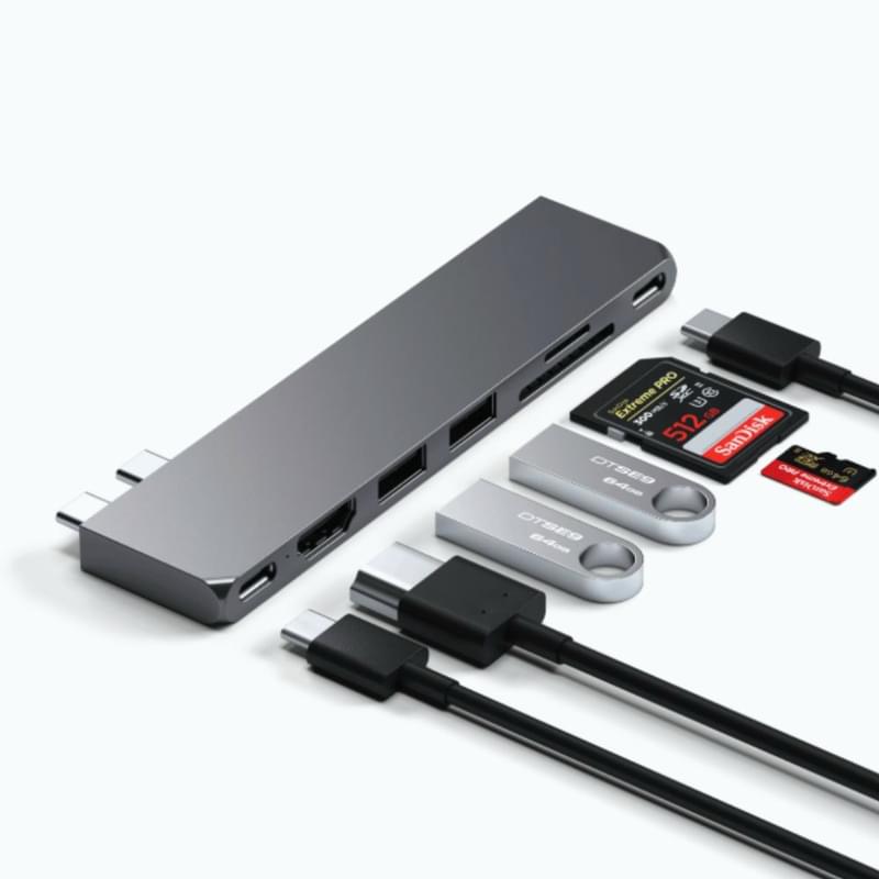 Адаптер Satechi Pro Hub Slim, темносерый - фото #3, Technodom.kz