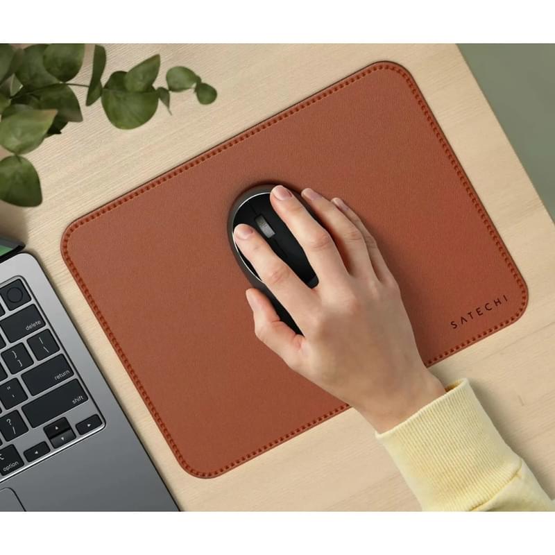 Коврик для мыши Satechi Vegan-Leather Premium Mouse Pad, коричневый - фото #5, Technodom.kz