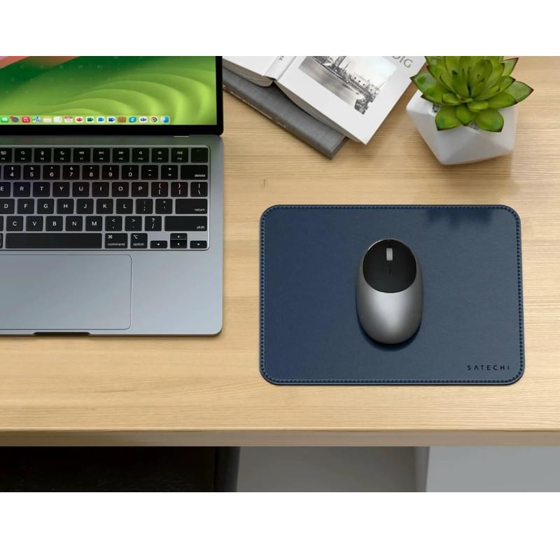 Коврик для мыши Satechi Vegan-Leather Premium Mouse Pad, голубой - фото #6, Technodom.kz