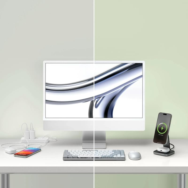 Сымсыз зарядтау Satechi 2-in-1 Qi2 Wireless Charging Stand - фото #5, Technodom.kz Сымсыз зарядтау Satechi 2-in-1 Qi2 Wireless Charging Stand - фото #5, Technodom.kz