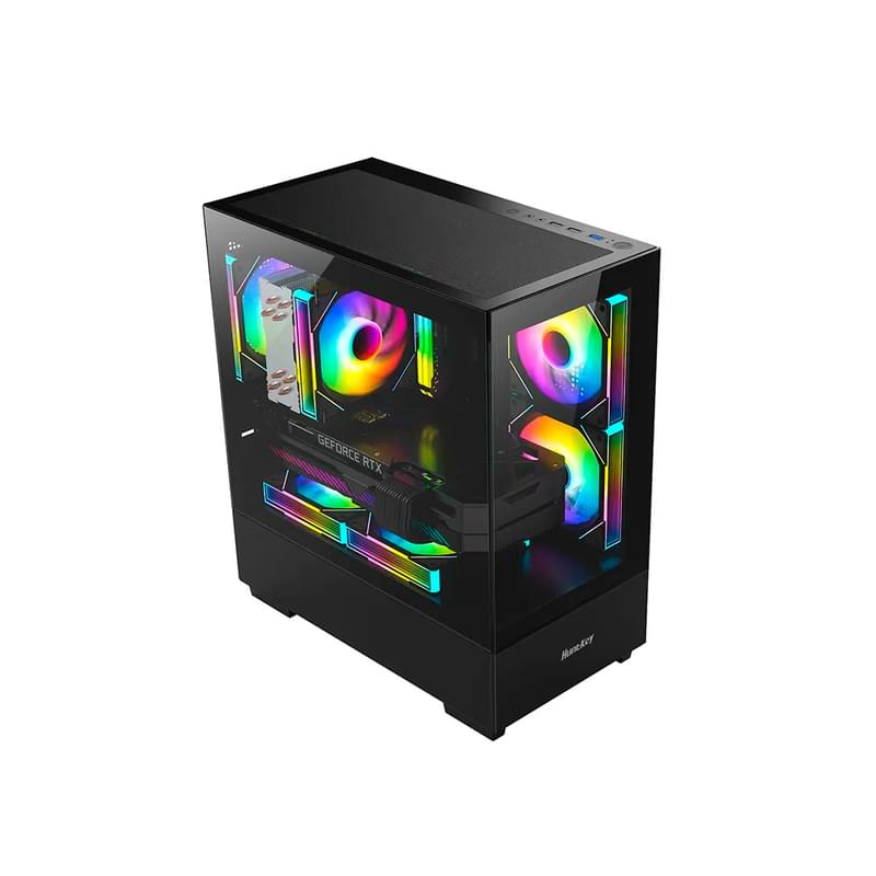 Кейс Huntkey G35 Mini Tower,  window, Black mATX [G35] - фото #1, Technodom.kz