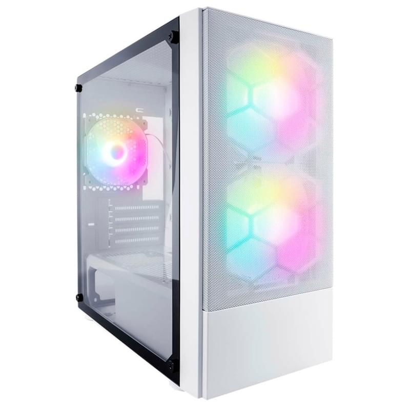 Кейс 1STPLAYER X4-M Mini Tower,  window, White mATX [X4-M-WH-2F7-14-W-1F7-W] - фото #0, Technodom.kz