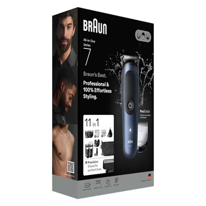 Триммер Braun AIO-7540 BlkDpBlu - фото #3, Technodom.kz