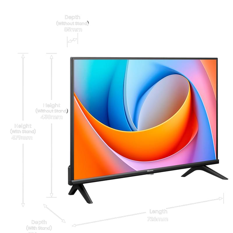 Hisense 32'' 32A4Q HD Black теледидары - фото #12, Technodom.kz