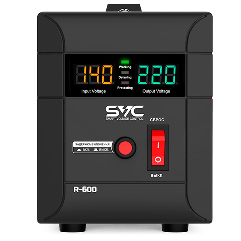 Стабилизатор SVC, R-600, 600ВА/500Вт, AVR: 140-260В - фото #1, Technodom.kz